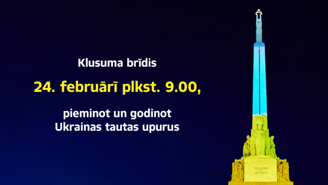 Klusuma brīdis pieminot un godinot ukrainas tautas upurus