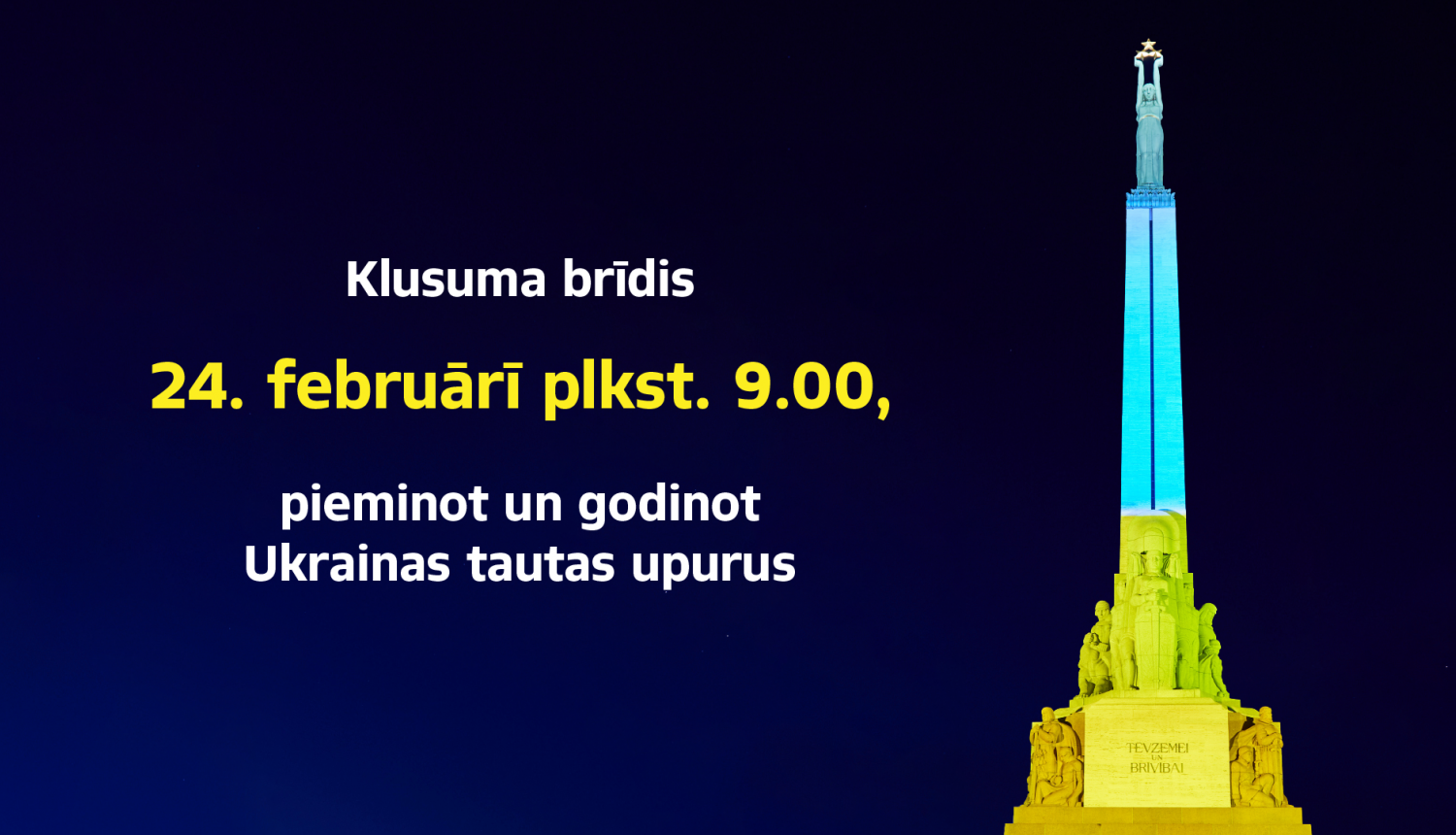 Klusuma brīdis pieminot un godinot ukrainas tautas upurus