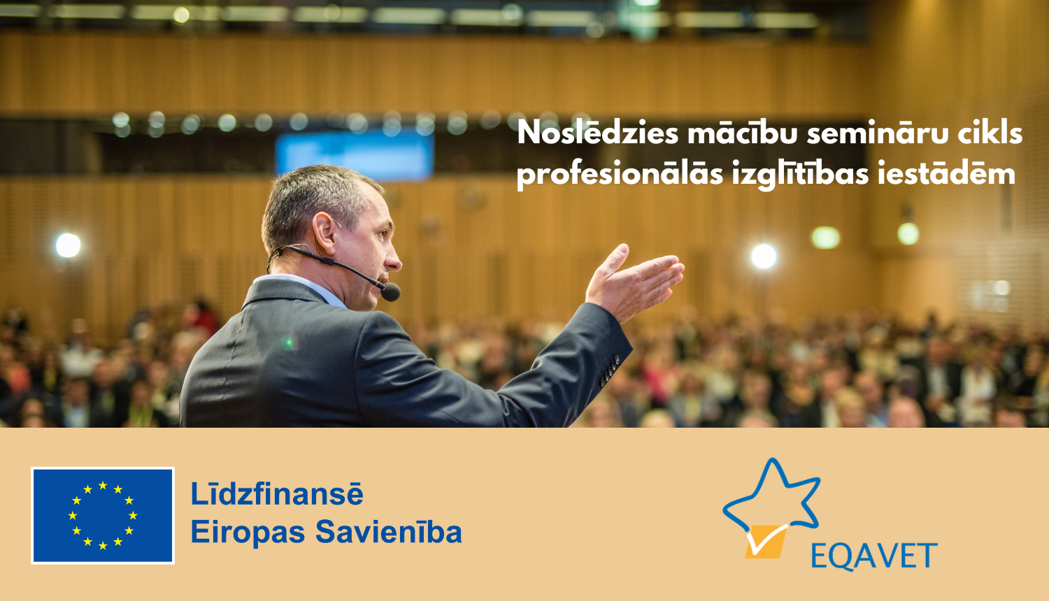 Noslēdzies semināru cikls profesionālās izglītības iestādēm. Erasmus+ un EQAVET logo, pieaugušie mācās