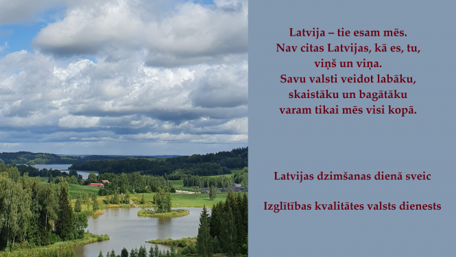 Izglītības kvalitātes valsts dienests sveic Latvijas dzimšanas dienā