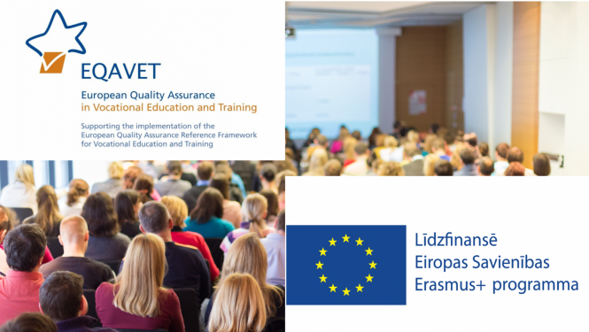 Līdzfinansē Eiropas Savienības Erasmus+ programma; EQAVET jeb Eiropas kvalitātes nodrošināšanas ietvarstruktūra profesionālajā izglītībā un profesionālajā tālākizglītībā